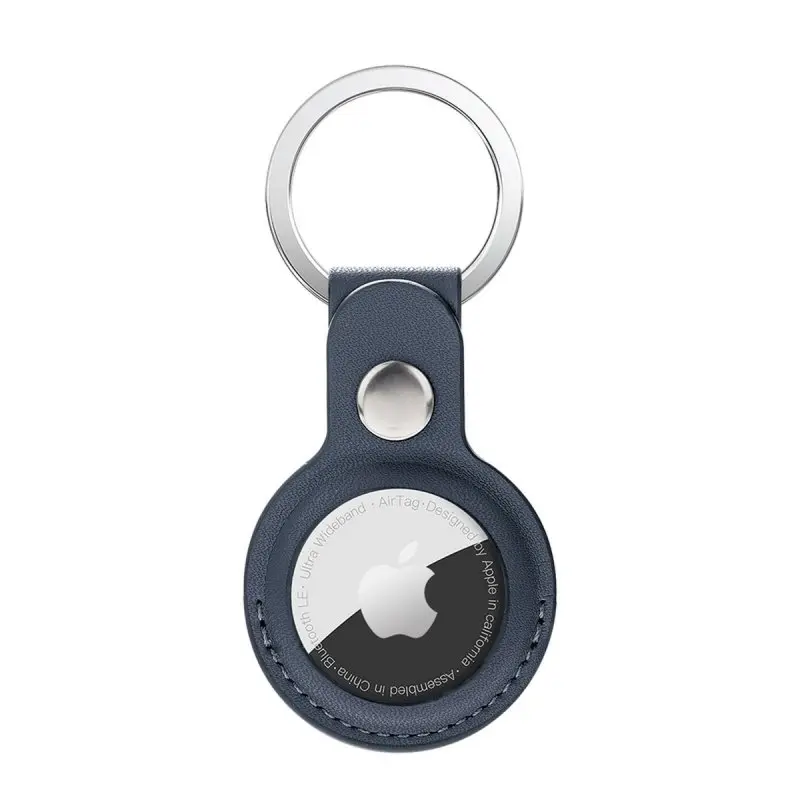 AirTag Keychain - RPD Faux Leather Case, Dark Blue