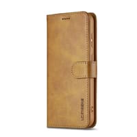 Samsung Galaxy A37 - LC.IMEEKE Wallet Etui mit 3 Kartenfächern & Magnetverschluss, hellbraun/orange – Bild 6