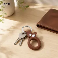 AirTag Schlüsselanhänger - RPD Echtleder-Schlaufe mit Druckknopf, Braun – Bild 5