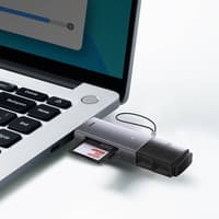 Baseus - Lite Series - Lecteur de carte USB-A & Type-C pour SD/TF, Gris (WKQX060113) – Bild 3