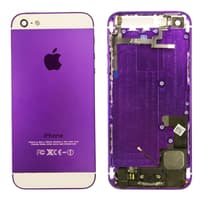 Apple iPhone 5 Backcover violet/weiss mit Logo, neu, original – Bild 1