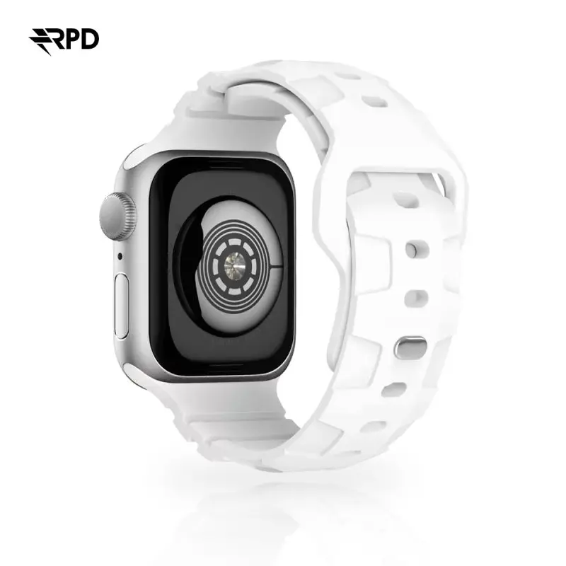 RPD Lattice Silicone Strap Plaid Pattern for Apple Watch 38/40/41/42mm - White