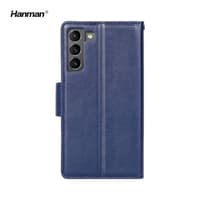 Samsung Galaxy S21 Plus - Hanman Mill Flip Case mit 3 Kartenfächern, dunkelblau – Bild 4
