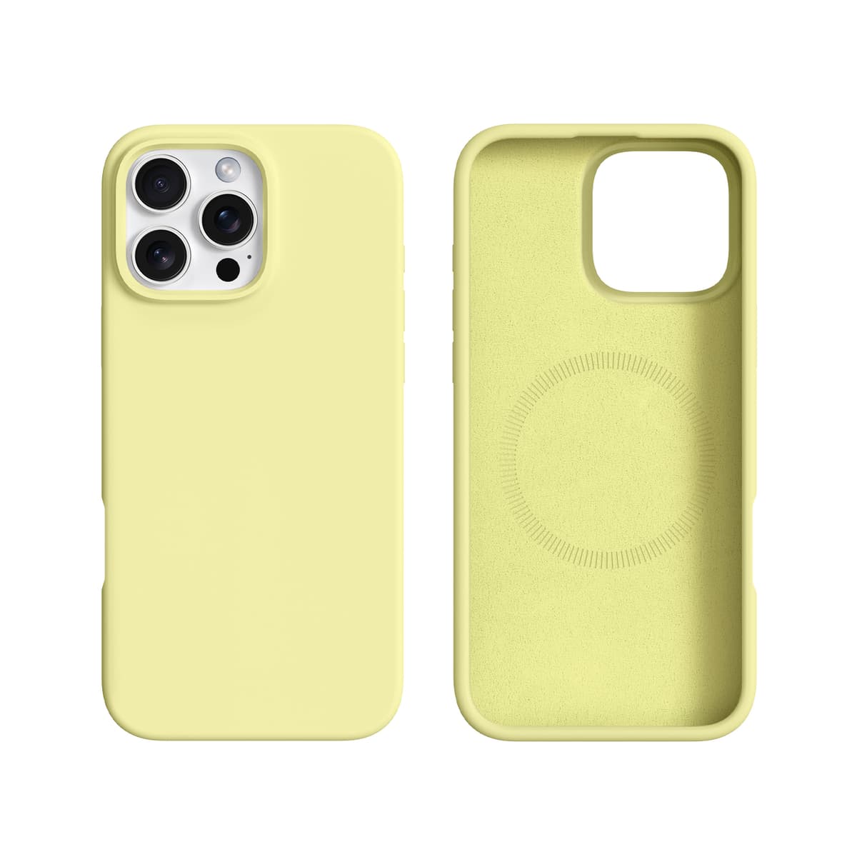RPD - Custodia in silicone per iPhone 16 Pro Burom con MagSafe, giallo