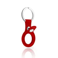 AirTag Schlüsselanhänger - RPD Echtleder-Schlaufe mit Druckknopf, Rot – Bild 1