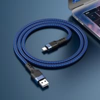 Hoco U110 1.2M Câble USB-C vers USB-A robuste en nylon bleu, durable et résistant – Bild 2
