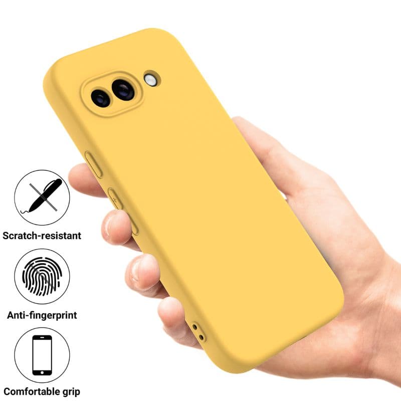 Google Pixel 9A - Custodia protettiva in silicone, giallo – 4