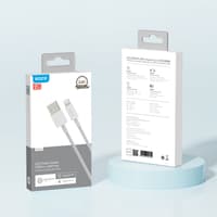 ROCK Z20 Câble USB-A vers Lightning 100 cm - Câble de charge rapide et de données 2.4A, blanc, tissé – Bild 8