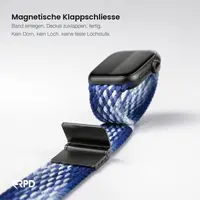 RPD Vela Sportarmband Nylon Geflochten Parachute für Apple Watch 38/40/41/42mm - Sturmblau – Bild 3