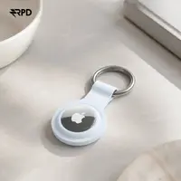 Étui de protection AirTag - RPD Housse en silicone souple avec anneau porte-clés, Bleu clair – Bild 3