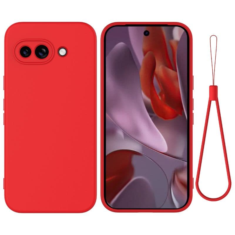 Google Pixel 9A - Custodia protettiva in silicone, rosso