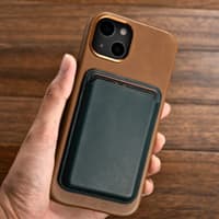 iPhone 13 - Oil Wax Premium Genuine Leather Magsafe Back Case Brown WMI1302 – Bild 9