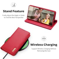 Samsung Galaxy S25 Edge- Custodia DUX Hivo Series, rossa, in ecopelle – Bild 5