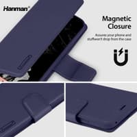 Google Pixel 10 Pro XL - Hanman Mill Flip Case mit 3 Kartenfächern, blau – Bild 5