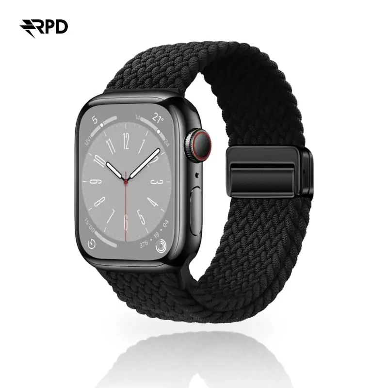 RPD Magnos Magnet Armband Nylon Geflochten für Apple Watch 38/40/41/42mm - Schwarz