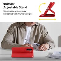 Samsung Galaxy A55 (2025) - Hanman Mill Flip Case mit 3 Kartenfächern, rot – Bild 5
