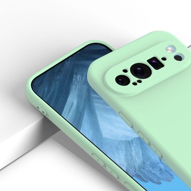 Google Pixel 9 Pro - Silikon Schutzhülle, grün – 3