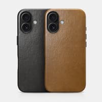 iPhone 16 - iCarer Oil Wax Premium en cuir véritable avec étui Magsafe marron clair (WMI16240723-LB) – Bild 2