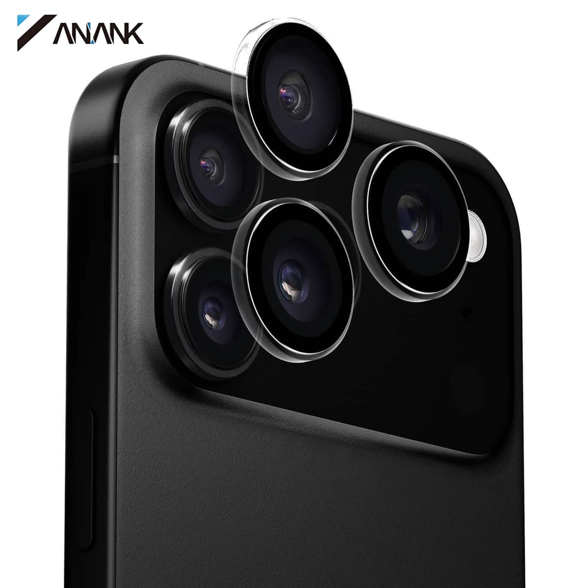 ANANK iPhone 17 Pro / 17 Pro Max - Rückkamera Panzerglas - Corning Glass, Dual Lens Schutz, Schwarz