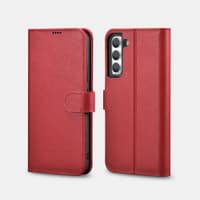 iCarer Samsung S22+ Echt leather Flip Buch Case Rot – Bild 1