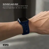 RPD Lattice Silikonarmband Karo-Muster für Apple Watch 38/40/41/42mm - Mitternachtsblau – Bild 4