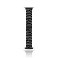 Apple Watch Armband Stoff 38/40/41mm Schwarz/Grün mit Magnetischem Verschluss – Bild 1