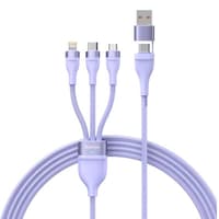 Baseus - Flash Serie Ⅱ - 2-in-1 Ladekabel U+C auf M+L+C, 100W 1.2m, Lila (CASS030105) – Bild 1