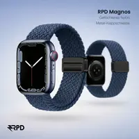 RPD Magnos Magnetic Strap Nylon Braided for Apple Watch 38/40/41/42mm - Midnight – Bild 5