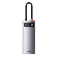 Baseus - Metal Gleam Series - 5-in-1 Multifunction Type-C HUB Docking Station, Gray (CAHUB-CX0G) – Bild 2