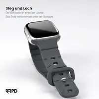 RPD Lattice Silikonarmband Karo-Muster für Apple Watch 38/40/41/42mm - Dunkelgrau – Bild 3