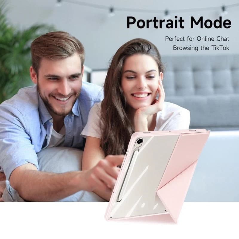 Samsung Galaxy Tab S10 FE/S9 FE/S9 - Dux Ducis Magi Series, custodia flip stand-up, rosa – 4