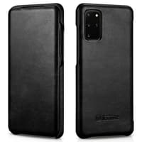 Samsung Galaxy S20 Plus - iCarer Vintage Series Curved Edge Flip Case schwarz MT35094 – Bild 3