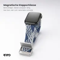 RPD Magnos Cinturino Magnetico Nylon per Apple Watch 38/40/41/42mm - Motivo Z Blu/Bianco – Bild 3