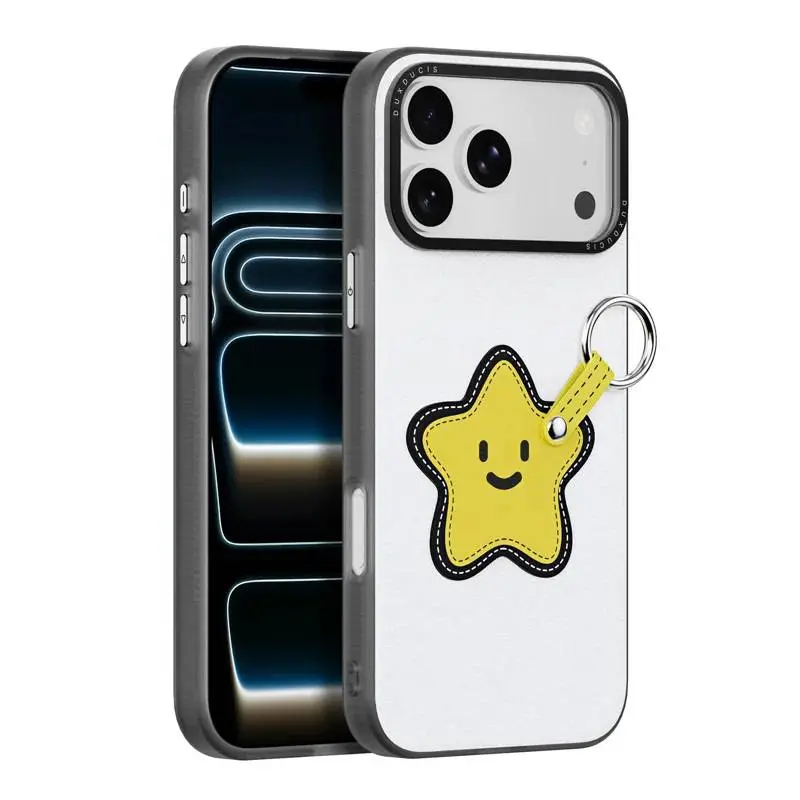 iPhone 17 Pro - Dux Ducis - Série Luvy, édition Love (étoile jaune), blanc