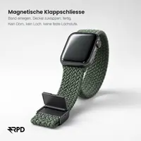 RPD Magnos Bracelet Magnétique Nylon Tressé pour Apple Watch 38/40/41/42mm - Vert Olive – Bild 3
