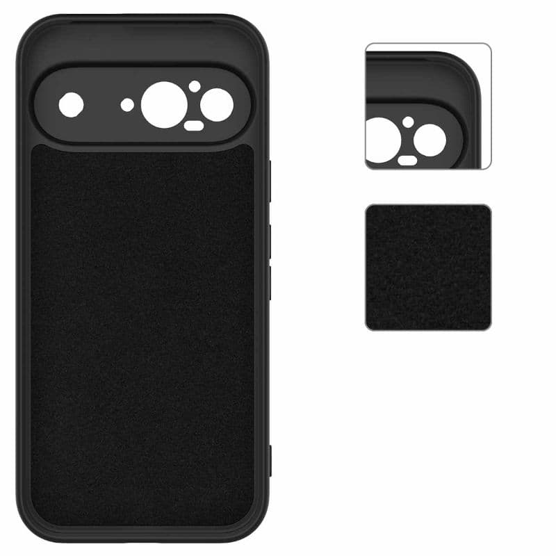 Google Pixel 9 - Housse de protection en silicone, noir – 3