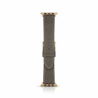 Apple Watch - Leather strap (44-49mm) - Brown with gold buckle – Bild 1