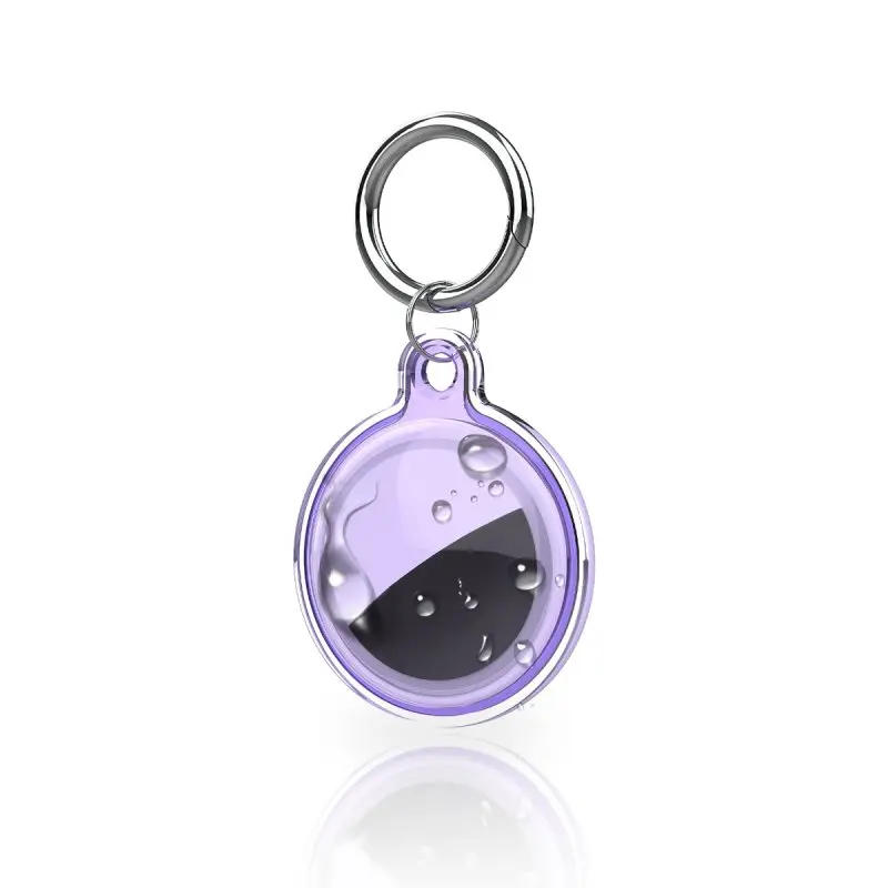 AirTag Keychain - RPD TPU Case, Water-repellent, Transparent, Purple