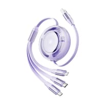Rock L10 Honeycomb 3in1 data cable - Micro-USB, USB-C, Lightning, Purple – Bild 1