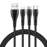McDodo - 3-in-1 Data Cable, USB-A to Lightning / USB-C / Micro-USB, 1.2m, Black – Bild 1