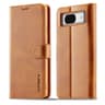 Google Pixel 8 Pro - LC.IMEEKE Wallet Etui mit 3 Kartenfächern & Magnetverschluss,Hellbraun / Orange
