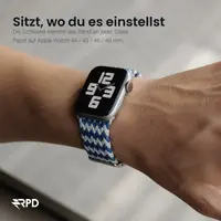 RPD Magnos Cinturino Magnetico Nylon per Apple Watch 44/45/46/49mm - Motivo W Blu/Bianco – Bild 4