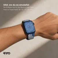 RPD Magnos Cinturino Magnetico Nylon per Apple Watch 38/40/41/42mm - Motivo Z Blu/Bianco – Bild 4