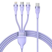 Baseus Série Flash Ⅱ Câble de recharge rapide 3 en 1 Type-C vers M+L+C 100W 1.5m violet (CASS030205) – Bild 1