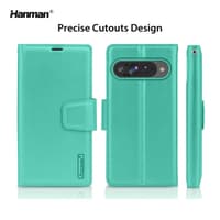Google Pixel 10 / 10 Pro - Hanman Mill Flip Case mit 3 Kartenfächern, Türkis – Bild 2