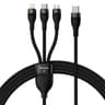 Baseus Flash Series Ⅱ One-for-three Fast Charging Cable Type-C to M+L+C 100W 1.5m schwarz (CASS030201)