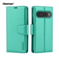 Google Pixel 10 Pro XL - Hanman Mill Flip Case mit 3 Kartenfächern, Türkis – Bild 1