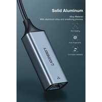 Ugreen - USB-C to RJ45 LAN adapter (CM199 / 50737), gray/black – Bild 3
