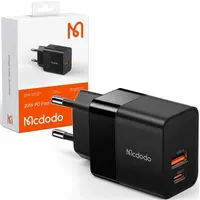 Mcdodo - Caricabatterie rapido (1x USB-A / 1x USB-C), 20W, nero – Bild 1