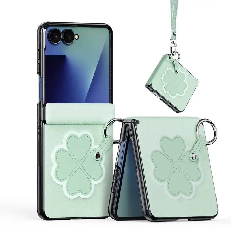 Galaxy Z Flip8 - Dux Ducis - Série Luvy Clover, édition Love (trèfle à quatre feuilles), vert